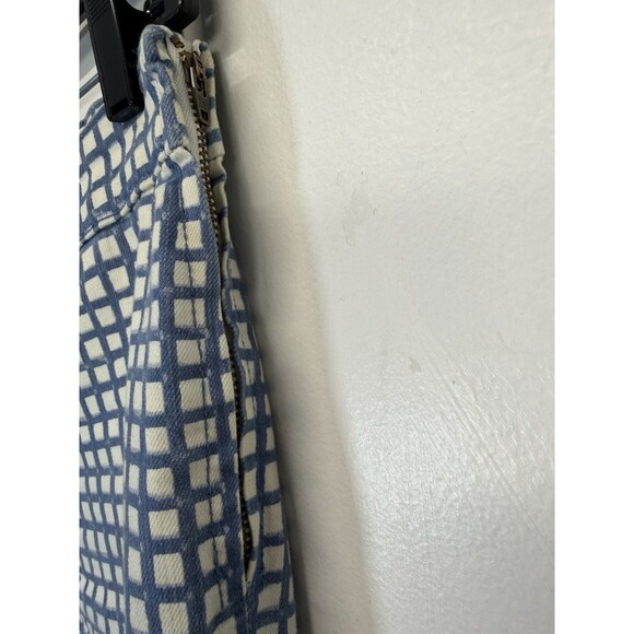 TORY BURCH Women’s  Pant CAPRIS Ankle Blue Haven Plaid Cotton Sz 26 - Picture 6 of 16